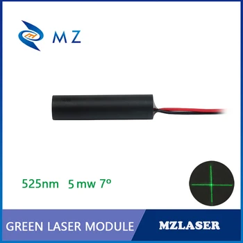 Kereszt Zöld Lézer Modul 8 mm-es 525nm 5mw 7degree Ipari APC Meghajtó Üveg Lencse Kereszt Zöld Lézer