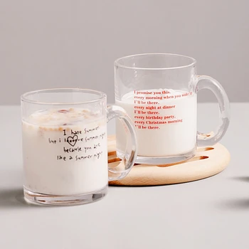 Kreatív Leveleket Üveg Pohár Reggeli Kávé, Tej Bögre Hőálló Tea Csésze Drinkware Kupa Egyszerű Otthoni Iroda Csésze Víz