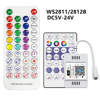 DC5V-24V WS2812B Bluetooth Hang, Zene SPI LED Vezérlő Alkalmas 3PIN WS2811 WS2812 RGB IC LED Szalag Magic Home APP Suppor