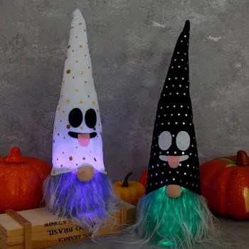 Halloween Világító Arctalan Baba Fények Szellem Fesztivál Kellékek Plüss Játékok Kötés Plüss Gnómok Arctalan Baba Karácsonyi Ajándékok