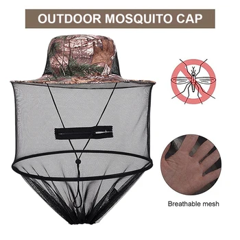 Az álcázás a Férfiak Halászati Kemping Caps UV Védelem Méhészeti Anti-szúnyogháló Kalapok Kertészeti Szúnyog Megelőzés, Nyak HeadCover