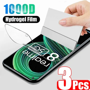 3Pcs Hidrogél Film Realme 8 7 6 5 X50 Pro 7i Képernyő Védő Realme GT Neo 6én 6S 5i 5S Film Teljes Borító Védőfólia 0
