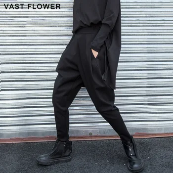 Fekete, Rugalmas Derék Vintage Sarouel A Nők Új A Plus Size Laza Alkalmi Hosszú Nadrág 2021 Tavaszi Őszi Divat Streetwear