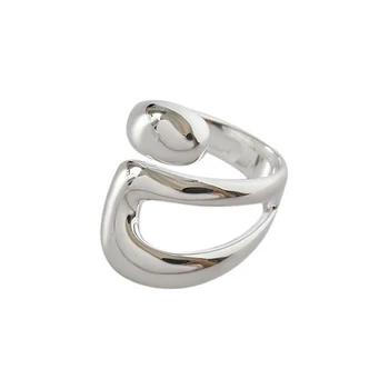 Minimalista Ezüst Gyűrű Női Divat Kreatív Üreges Szabálytalan Geometriai Szülinapi Parti Ékszer Ajándék Eljegyzési Gyűrűk 0