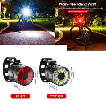 Bicikli Hátsó LED Lámpa Mountain Bike Biztonsági Figyelmeztető LED-es Éjszakai Lovaglás Fények Vízálló Cserélhető akkumulátor Kerékpár Kiegészítők