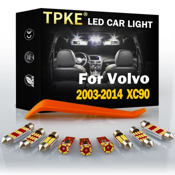 TPKE A 2003-2014 Volvo XC90 Fehér Autó Tartozékok Canbus Hiba Ingyenes LED-es Belső olvasólámpa Kit Térkép Kupola Rendszámtábla Lámpa 0