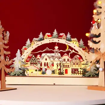 Fa-Karácsonyi Hó Házak LED Izzó Karácsonyi vásár Karácsonyi Dekoráció Otthon Pláza Ablak Navidad 2022 újévi Ajándék