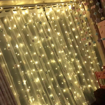 4 x 4m LED Függöny String Fények Garland Karácsonyi Dekoráció Esküvői tündérfény az Otthoni Terasz Kerti Party Szoba Dekoráció