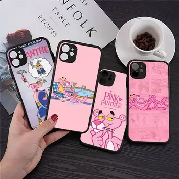Aranyos, játékos rózsaszín párduc Telefon Esetekben Átlátszó Matt iPhone 7 8 11 12 s mini pro X XS XR MAX Plusz fedezze érdekesség