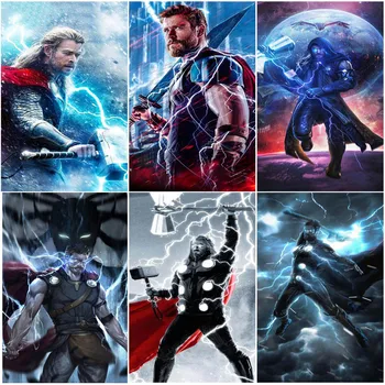 Bosszúállók Thor Gyémánt Festmény Marvel Szuperhősös Sorozat Keresztszemes Hímzés Mozaik Lakberendezés Forró Eladó Ajándék