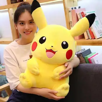 Nagy Méretű Pikachu Anime Pikachued Plüss Játék Rajzfilm Párna Sárga Elf Kitömött Állatok Játék Karácsonyi Ajándékokat a Gyerek Lányok Dekoráció