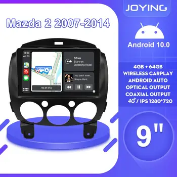 9 Inch Autoradio 1Din autórádió Hifi Android 10 fejegység, GPS Navigációs Multimédia Lejátszó 4G Carplay A Mazda 2 2007 2014