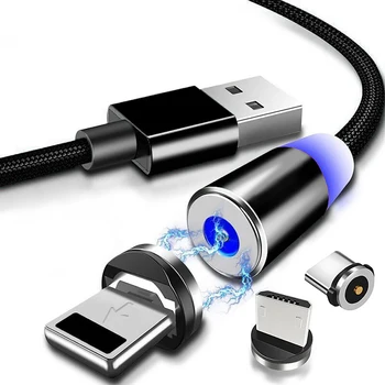 Mágneses Töltő Micro USB Kábellel csatlakoztassa Kör Mágneses Kábel csatlakozóját Gyors Töltés Wire Kábel Mágnes Típusú USB-C Kábel csatlakozóját ingyenes 0