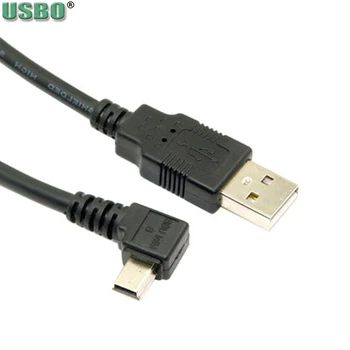 0,5 m 1,5 m Könyök 90degree Férfi USB2.0-Mini USB 5P Megtestesülése hálózati kábel merevlemez, Mobil telefon Töltő Adatok Vonal