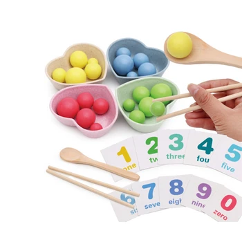 1Set Ügyességi Tanulni Montessori Játékok Gyakorlat, Hogy pálcikával enni a Baba Korai Tanulás Alapvető életvezetési Játékok