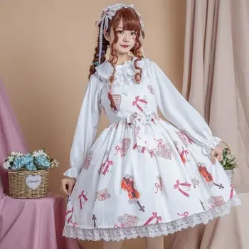 Lolita Kawaii Tea Party Hang, A Zene, Jsk Napi Aranyos Lány Lolita Ruha Nyári Gótikus Új Japán Harisnyatartó Ruha 0