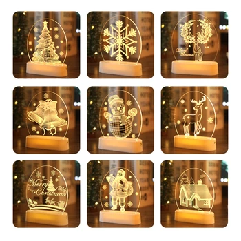 Karácsony Éjszakai fény LED Karácsonyi Dekoráció Fény lakberendezés Tartozékok 3D Light Lámpa, Karácsonyi Ünnep, Ajándék Húr Lámpák