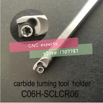 C06H-SCLCR06, keményfém fordult szerszámtartó átmérő 6mm hossza 100mm használja volfrám helyezze be CCMT060204