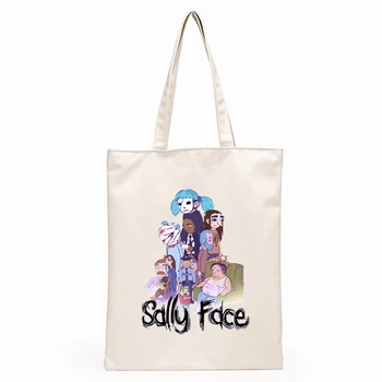 Táska Sally arca Minta nyomtatás Női Táskák Ruhával Vászon Táska Vásárlás Utazás a Nők Eco Újrafelhasználható Váll Bevásárló Táskák 0