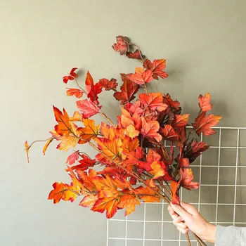 INS juhar fa ága a színes levelek selyem mesterséges virágokat az esküvői buli őszi dekoráció, Fotózás, Kellékek