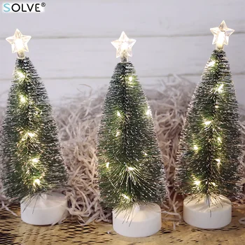 Kreatív Mini LED karácsonyfa Fény Réz Drót String Fény Karácsony, Új Év Dekoráció Fény Akkumulátor Három darab Ajándékok