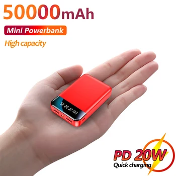 Mini 50000mAh Power Bank Hordozható Töltő LED Gyors Töltés Külső Akkumulátor Töltő Iroda, Utazási Kemping a Xiaomi Iphone
