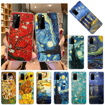 Van Gogh Csillagos Éj Puha Szilikon TPU Telefon tok Samsung S21 FE S20 Ultra Megjegyzés 20 10 Pro 9 8 S10-Lite S10E S9 Plusz Borító 0
