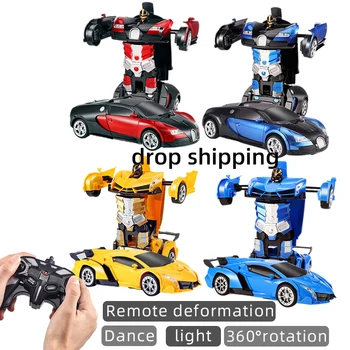 Gyermek fiú távirányító, játék autó, robot autó két-in-one 2.4 G Transformers autó, usb-töltés, elektromos távirányítós autót,