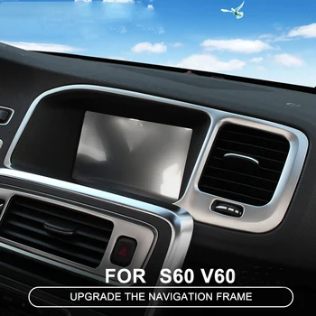 Konzol Navigációs Keret Dekorációs Fedelet, Trim Szalag Belső Fröccsöntés Flitterekkel 3D Matrica a Volvo S60L S60-V60 0
