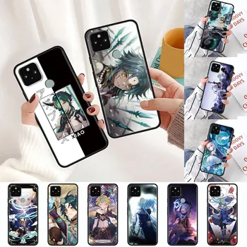 Anime Genshin Hatása Telefon Esetében a Google Pixel 4 XL 4a 4G 5G 5 Capa Mobil Telefon, Táska, Fekete, Puha Szilikon Borító