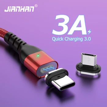 A mágneses Töltés Kábel JianHan Gyors Töltés USB-C Típusú Kábel Mágnes Micro USB Kábel Samsung Xiaomi Mobil Telefon Kábel