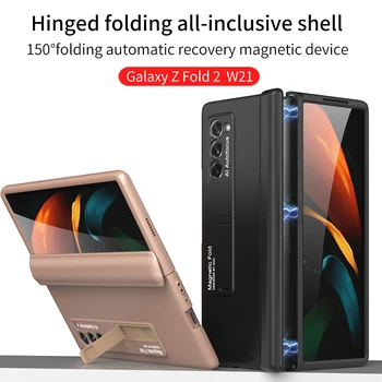 360 All Inclusive Mágneses Vonzás Állvány tok Samsung Galaxy Z Hajtás 2-Szeres 3 5G Zsanér Protector Teljes Védelmet Borító