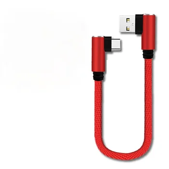 25cm USB-C Típusú Rövid töltőkábel Könyök 90 Fokos 2A Kábel Gyors USB USB C Micro Töltés