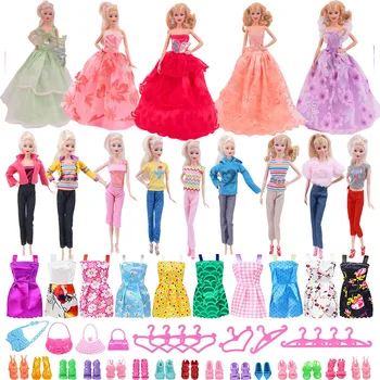 Divat Barbie-Baba Szett Ruha Ruhák, Cipők, Táskák, Fogas A 11.8 Hüvelyk Babák BJD Baba lányos Játék Ajándék