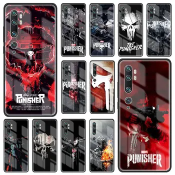 A Punishe Marvel Edzett Üveg Esetben A Xiaomi Mi 11 Ultra Megjegyzés 10 Pro 10T 9 Poco F3 X3 NFC X2 M2 hátlapot Vissza coque közelében Táska