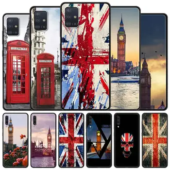 Zászló Egyesült Királyság London Telefon tok Samsung Galaxy a51-es A52 A71 A72 A91 A41 A42 A32 5G A31 A21s A11 A02s A03s coque közelében Borító 0