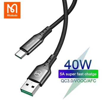 Mcdodo 40W Típusú USB-C Kábel 5A PD AFC gyorstöltés Adatok Vonal A Huawei Xiaomi Samsung OPPO Android Telefon Gyors Fali Töltő Kábel 0