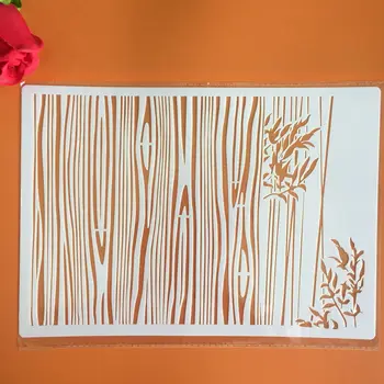 A4 29 *21 cm fa, gabona DIY Stencil Falon Festmény Scrapbook Színezés Dombornyomás Album Dekoratív Papír Kártya Sablon, művészetek