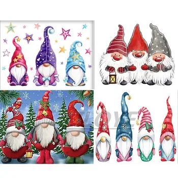 Xmas Gnome Boldog Karácsonyt lakberendezés 5D Gyémánt Festmény Karácsonyi Baba Mikulás Navidad Noel Ajándékok Dísz Új Év CV674