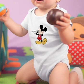 Nyári Ruha A Kislány Mickey Mouse Nyomtatása Rajzfilm Harajuku Stílus Kisfiú Body Színű Alkalmi Újszülött Gyermek