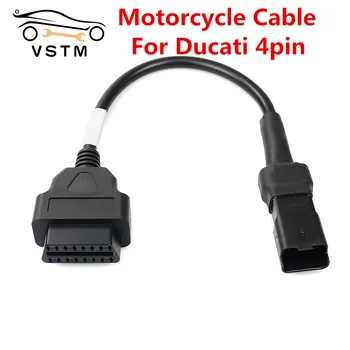 A Legújabb Motor fedélzeti DIAGNOSZTIKAI Kábel Ducati 4 Pin Csatlakozó Kábel Diagnosztikai Kábel 4 tűs, hogy OBD2 16 tűs Adapter Ingyenes Szállítás