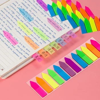 100sheet Fluoreszcencia színes Öntapadó Memo Pad Sticky Notes Könyvjelző Jelölő Memo Matrica Papír Irodai Iskolai felszerelés