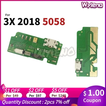 Wyieno Az Alcatel 3X 2018 5058 5058A 5058I 5058J USB Dokkoló Töltő Port Töltő Csatlakozó Tábla Flex Kábel A Mikrofon MIKROFON