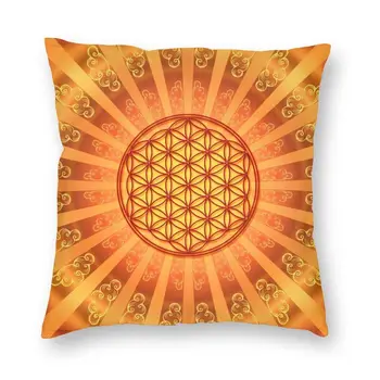 Virág Az Élet Geometriai Mandala párnahuzat 45x45 lakberendezés Nyomtatás Lelki Meditációs Párnát a Kanapé kétoldalas