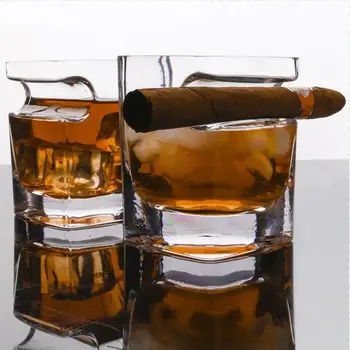 Állítsa Ultra Clear Kristály Whiskys Üveg Pohár Bor, Pálinka Likőr, Sör, Víz Sűrűsödik Négyzetméter Üveg Bor Haza, Bár Fél