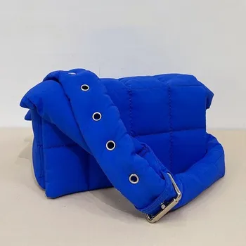 Szövésű Pamut Női Váll messenger Bags kis Márka Tervezője Luxus női Táskák Le női táska Parittya táska bolsa kék
