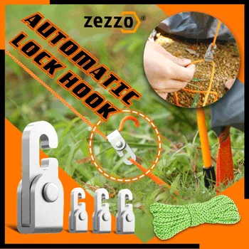 Zezzo® Automatikus Zár Horog 4db/Csomag Mini Mágikus Csomót-ingyenes Horgok a Kemping Kertészkedés, Horgászat, Csónakázás, Gyakorlati Eszközök 0