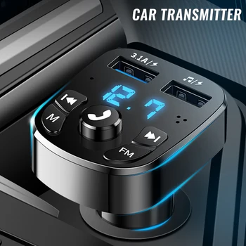 FM Transmitter Autós Bluetooth 5.0-S autórádió Audio Adapter 6 RGB Színes Fény MP3 Lejátszó Támogatja a kihangosított Hívás 2021 Új