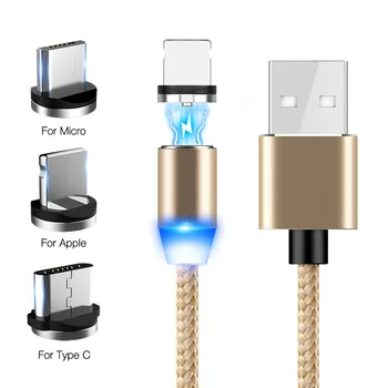 Tutew Mágneses Kábel Micro-USB-C Típusú Kábel iPhone 11 Samsung Xiaomi Huawei Gyors Töltés Mágneses Töltő USB-C Kábel 1M