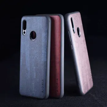 Tok Huawei Honor 10 Lite nézet 10 8C 8X 8A Pro megtiszteltetés 10i alapvetően fa mintás bőr bőr szilikon tok coque közelében capa